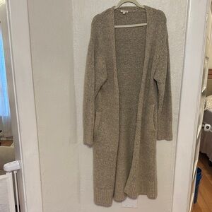 Mystree Heathered Tan Cardigan Sweater